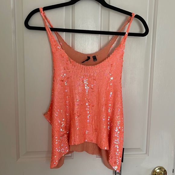 NWT JOES JEANS SEQUIN NEON TANK XS - Picture 2 of 4